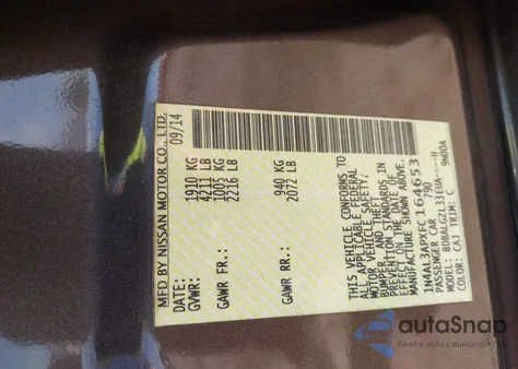 2015 Nissan Altima 2.5 S from USA, damaged, VIN 1N4AL3APXFC164653